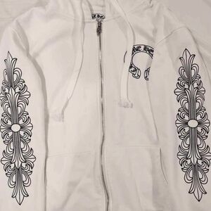 Chrome Hearts White Zip-Up